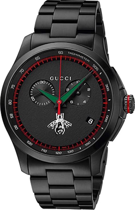 black gucci watch women'|Gucci black chronograph watch.